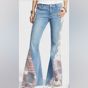 FP sz.25 Patch Pieced Flare jeans